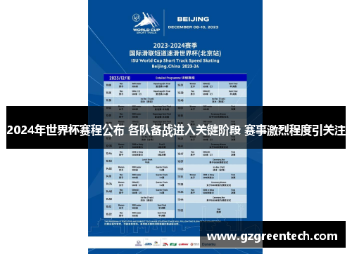 2024年世界杯赛程公布 各队备战进入关键阶段 赛事激烈程度引关注